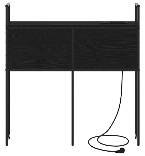 Tárolós Fejtámla Töltő Állomással Musta tammi 75 cm Faanyag