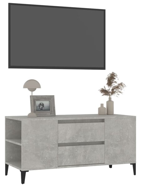 Betonszürke szerelt fa TV-szekrény 102 x 44,5 x 50 cm