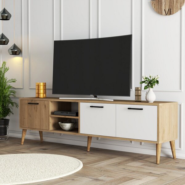 TV asztal/szekrény Essex 1 (tölgy + fehér)
