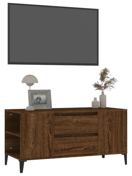 Barna tölgy színű szerelt fa TV-szekrény 102x44,5x50 cm