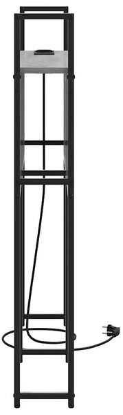 Tárolós Fejtámla Töltő Állomással Szürke sonoma 75 cm Faanyag