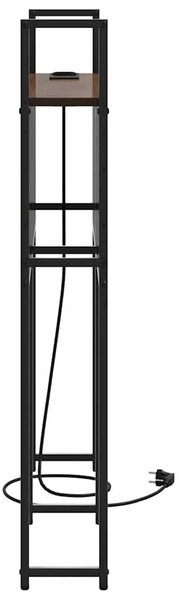 Tárolós Fejtámla Töltő Állomással barna tölgy 75 cm Faanyag