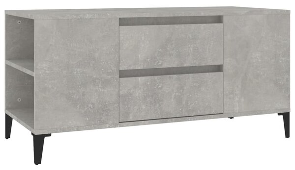 Betonszürke szerelt fa TV-szekrény 102 x 44,5 x 50 cm