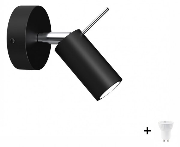 Milagro PRESTON fekete fali lámpa (MLP7618) 1x mini GU10 + ajándék LED izzó