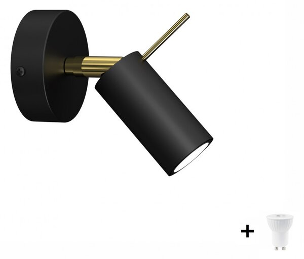 Milagro PRESTON fekete fali lámpa (MLP7634) 1x mini GU10 + ajándék LED izzó