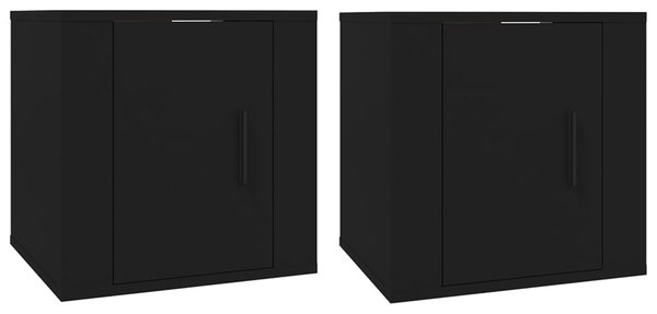 2 db fekete falra szerelhető TV-szekrény 40 x 34,5 x 40 cm