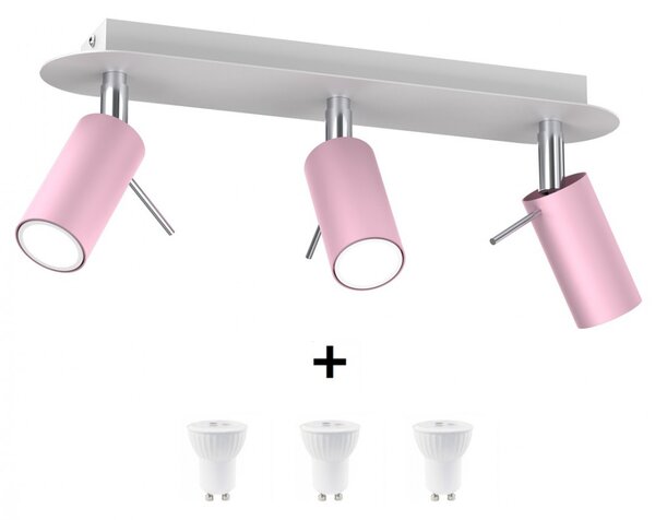 Milagro PRESTON rózsaszín mennyezeti lámpa (MLP7628) 3x mini GU10 + ajándék LED izzók