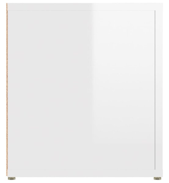 2 db magasfényű fehér szerelt fa TV-szekrény 80x31,5x36 cm