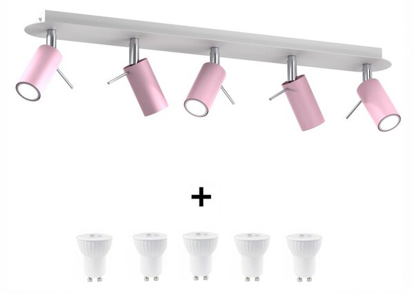 Milagro PRESTON rózsaszín mennyezeti lámpa (MLP7629) 5x mini GU10 + ajándék LED izzók