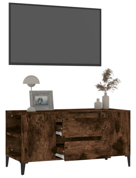 Füstös tölgy színű szerelt fa TV-szekrény 102x44,5x50 cm