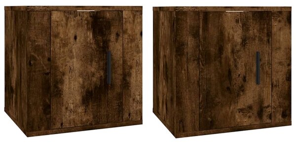 2 db füstös tölgy falra szerelhető TV-szekrény 40x34,5x40 cm