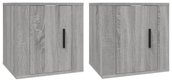 2 db szürke sonoma falra szerelhető TV-szekrény 40x34,5x40 cm