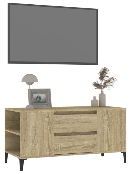 Sonoma tölgy színű szerelt fa fali TV-szekrény 102x44,5x50 cm