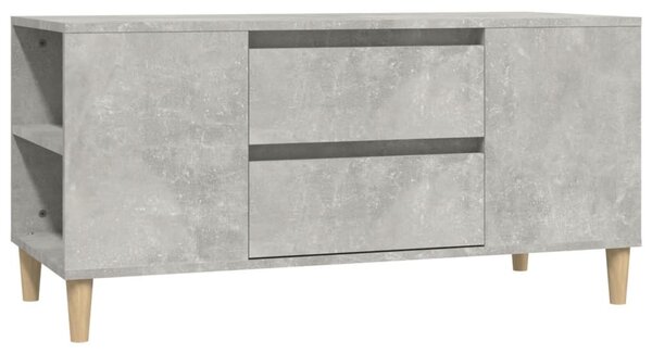 Betonszürke szerelt fa TV-szekrény 102 x 44,5 x 50 cm