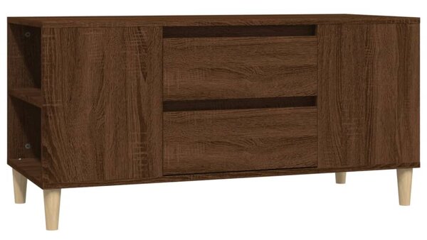 Barna tölgy színű szerelt fa TV-szekrény 102x44,5x50 cm
