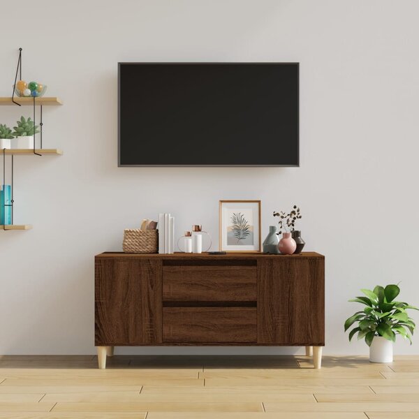 Barna tölgy színű szerelt fa TV-szekrény 102x44,5x50 cm