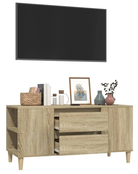 Sonoma tölgy színű szerelt fa fali TV-szekrény 102x44,5x50 cm