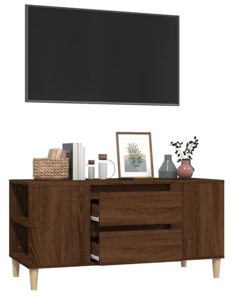 Barna tölgy színű szerelt fa TV-szekrény 102x44,5x50 cm