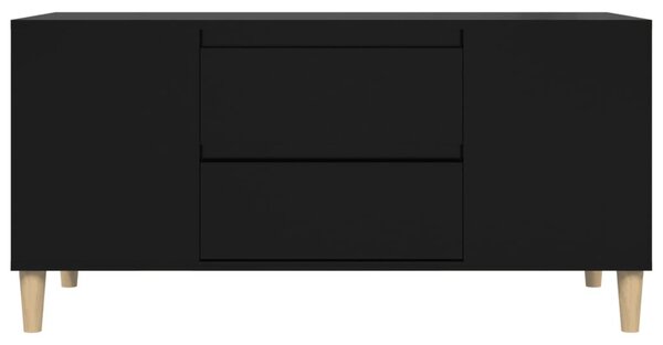 Fekete szerelt fa TV-szekrény 102x44,5x50 cm