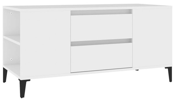 Fehér szerelt fa TV-szekrény 102x44,5x50 cm