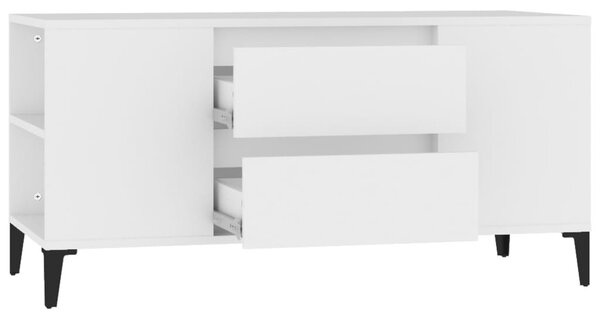 Fehér szerelt fa TV-szekrény 102x44,5x50 cm