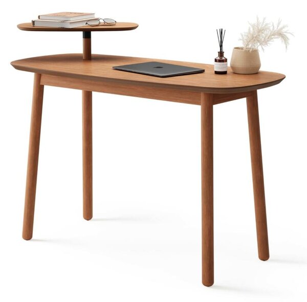 SWIVO DESK világos dió 127x56 cm-es fa kisméretű polcos íróasztal