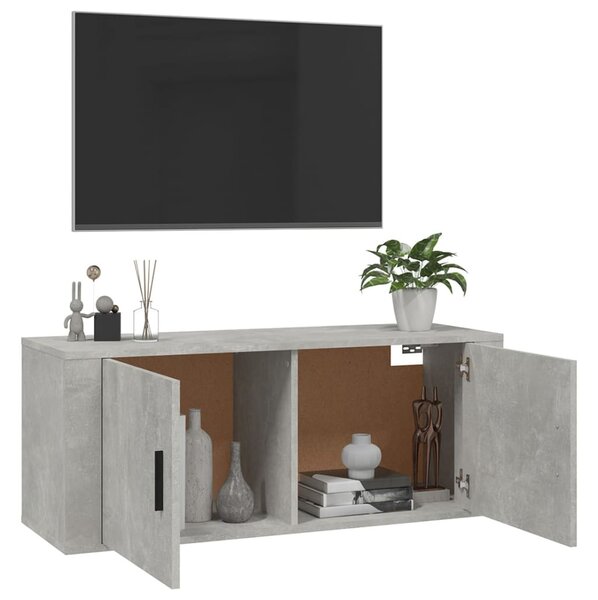 Betonszürke fali TV-szekrény 100x34,5x40 cm