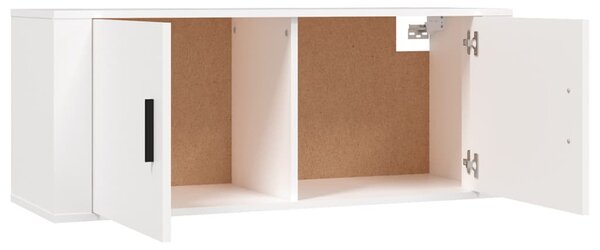 Magasfényű fehér fali TV-szekrény 100x34,5x40 cm