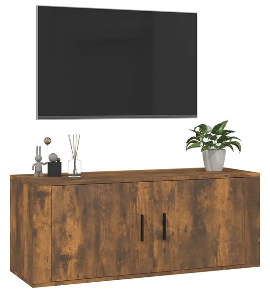 Füstös tölgy színű fali TV-szekrény 100x34,5x40 cm