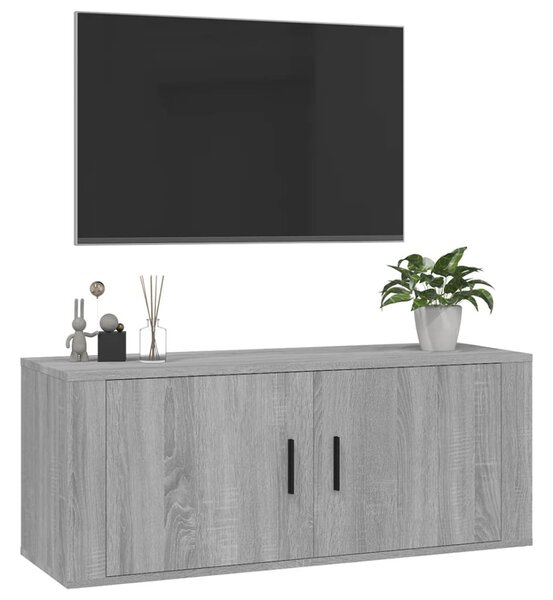 Szürke sonoma színű fali TV-szekrény 100x34,5x40 cm