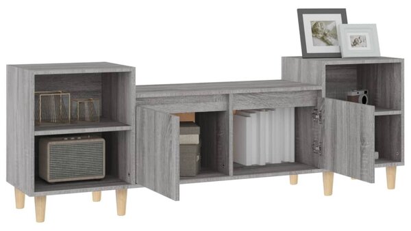 Szürke sonoma színű szerelt fa TV-szekrény 160x35x55 cm