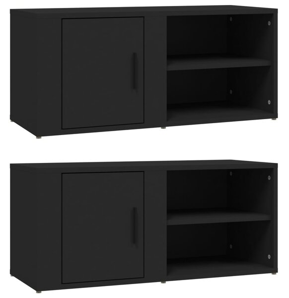 2 db fehér szerelt fa TV-szekrény 80x31,5x36 cm
