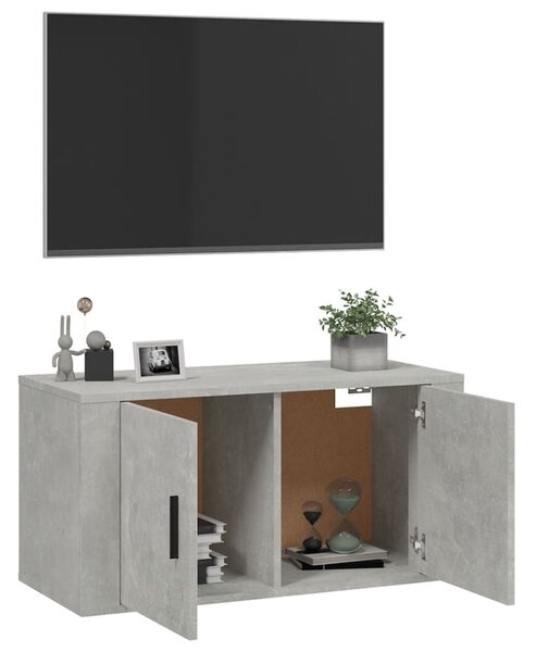 Betonszürke fali TV-szekrény 80x34,5x40 cm