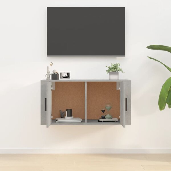 Betonszürke fali TV-szekrény 80x34,5x40 cm