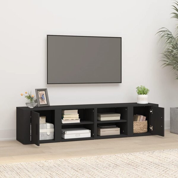2 db fehér szerelt fa TV-szekrény 80x31,5x36 cm