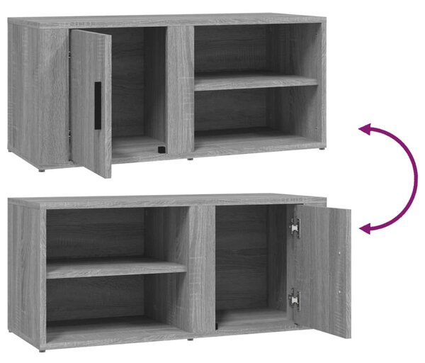 2 db szürke sonoma színű szerelt fa TV-szekrény 80x31,5x36 cm