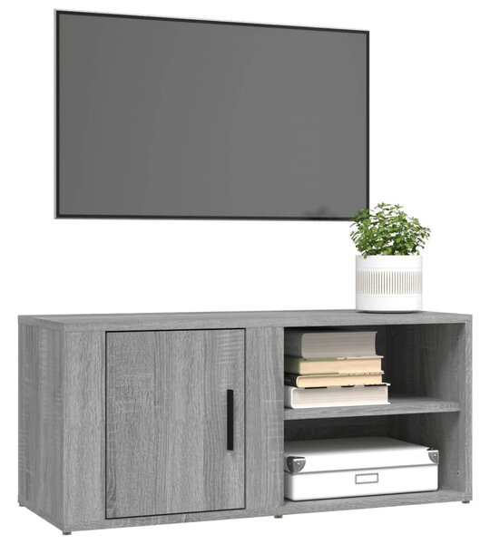 2 db szürke sonoma színű szerelt fa TV-szekrény 80x31,5x36 cm