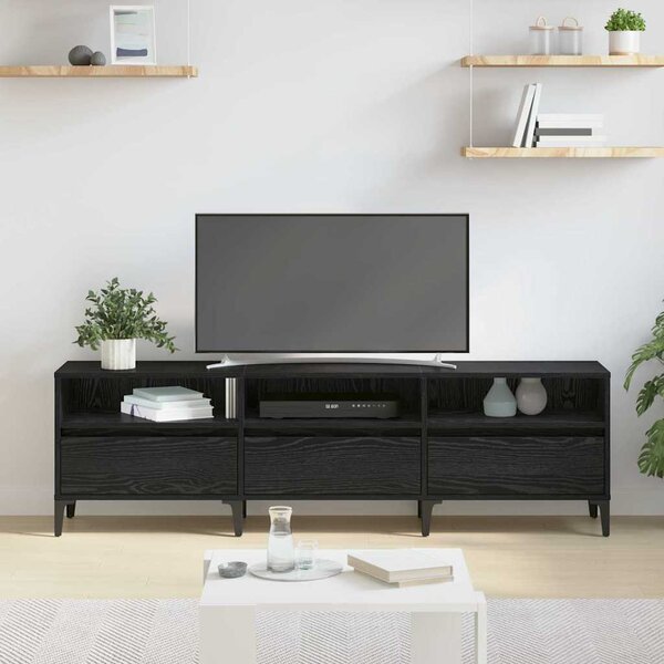 TV szekrény Musta tammi 150 x 30 x 44,5 cm Műszaki fa és vas