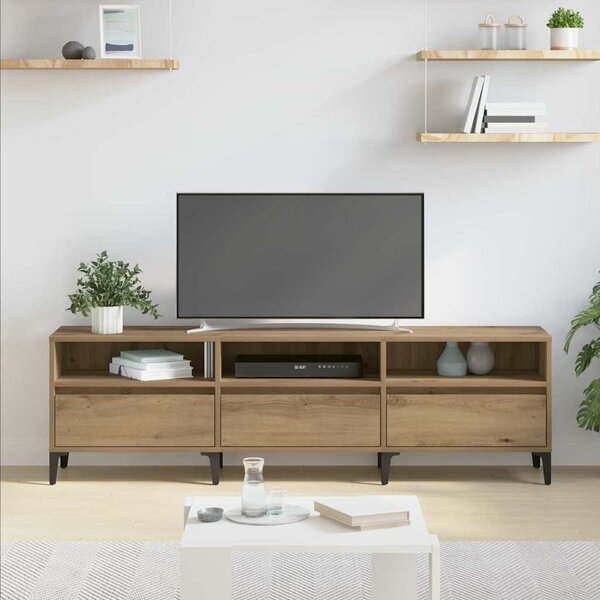 TV szekrény 150 x 30 x 45 cm Artisan tölgy Műszaki fa és vas