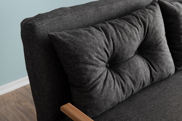 Kanapé futon Sandy (sötétszürke)