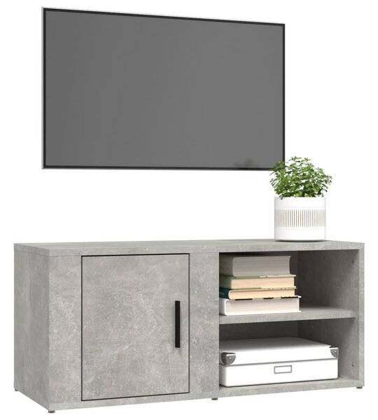 2 db betonszürke szerelt fa TV-szekrény 80x31,5x36 cm