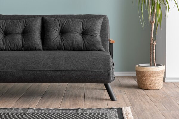 Kanapé futon Sandy (sötétszürke)