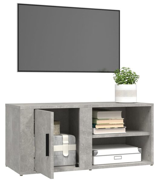 2 db betonszürke szerelt fa TV-szekrény 80x31,5x36 cm