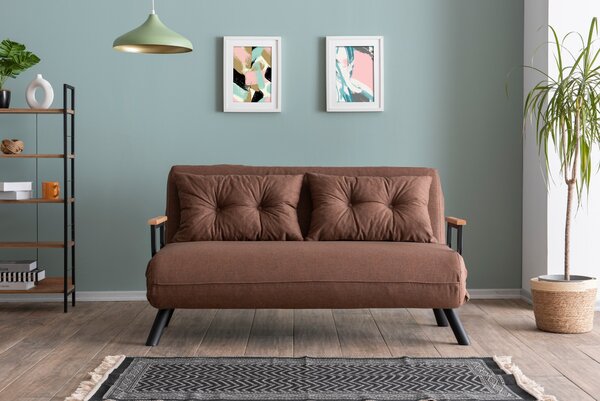 Kanapé futon Sandy (világosbarna)