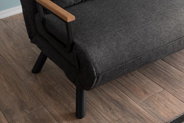 Kanapé futon Sandy (sötétszürke)