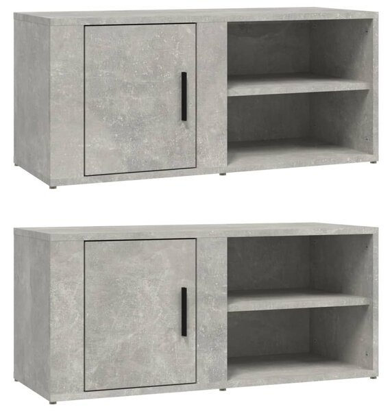 2 db betonszürke szerelt fa TV-szekrény 80x31,5x36 cm