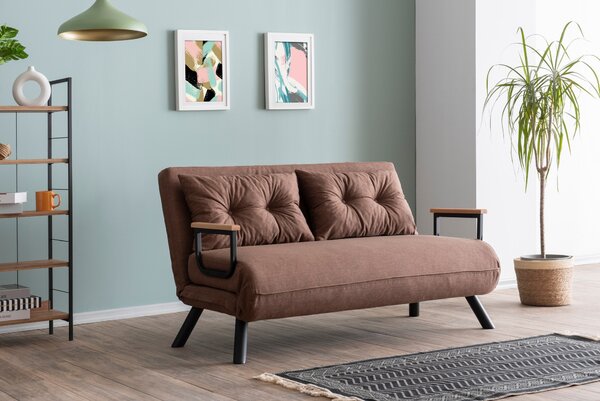 Kanapé futon Sandy (világosbarna)