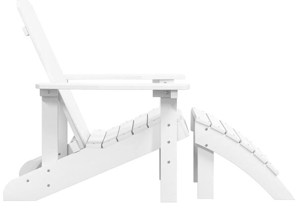 Fehér HDPE kerti adirondack szék lábtartóval