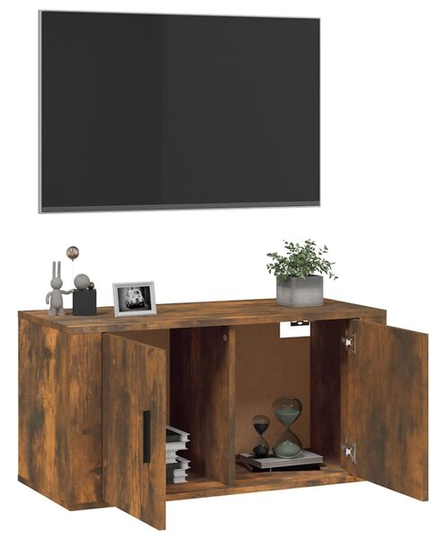 Füstös tölgy színű fali TV-szekrény 80 x 34,5 x 40 cm