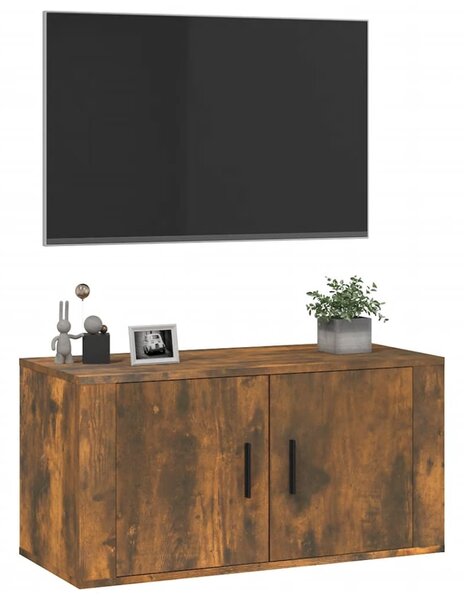 Füstös tölgy színű fali TV-szekrény 80 x 34,5 x 40 cm